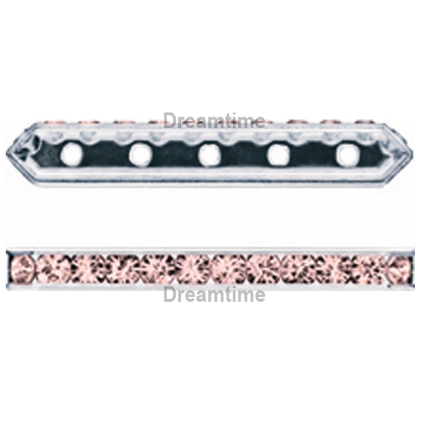 Dreamtime Crystal DC 77730 Rondelle Spacer Bars 5 Hole Vintage Rose/Silver